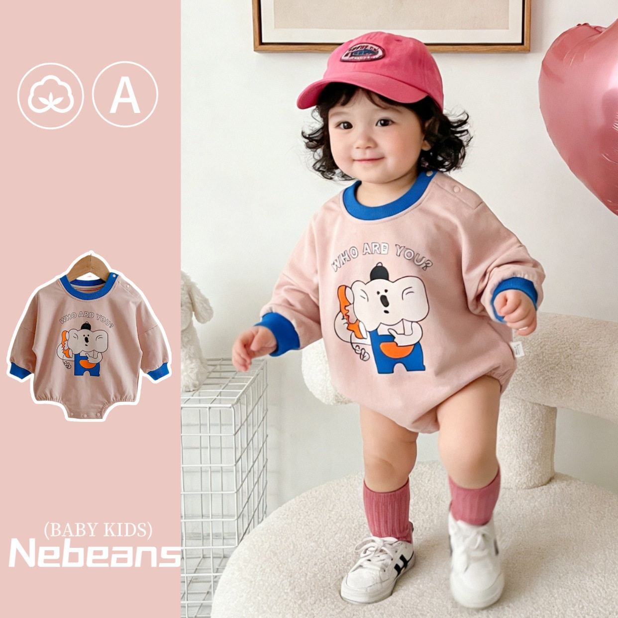 韩版宝宝连体哈衣春秋长袖新生儿包屁衣纯棉卡通婴儿三角爬爬服萌