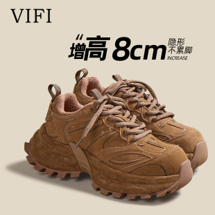 老爹鞋女轻便软底超轻加绒今年流行爆款厚底增高显脚小保暖棉鞋子