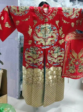 戏曲龙套服装侍从卫士戏服  庙用龙袍大旗服装 祥龙牌软绉龙套衣