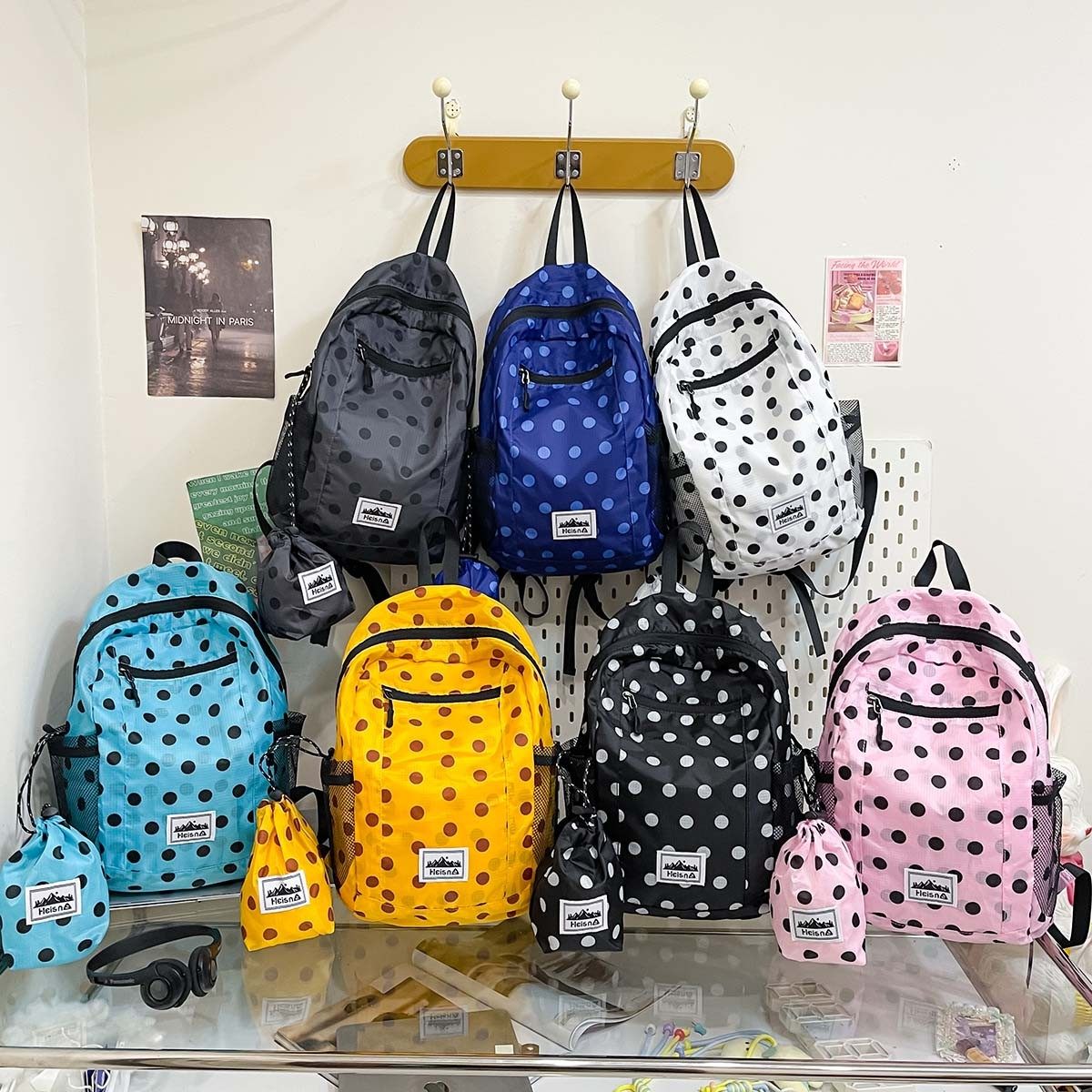 韩版波点旅行女小众登山包轻量化户外运动通勤背包休闲双肩包书包,箱包皮具/热销女包/男包,双肩背包,淘宝优惠券,粉丝福利购,淘宝优惠卷