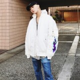 亏本清仓韩版重工刺绣加厚情侣连帽宽松男女夹棉棒球服Y03-P35，男装棉衣，星座1501