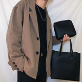 韩系简约男女情侣皮质手提斜挎单肩包FB53-P45，鞋类箱包手腕包，星座1501