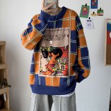 秋冬趣味印花情侣毛衣韩版宽松潮流格男女套头ins针织衫T810-P80，男装针织衫/毛衣，星座1501