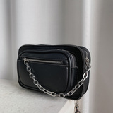 潮牌可脱卸链条斜挎包中性男女情侣韩街拍学生单肩包FK05-P40，鞋类箱包手腕包，星座1501