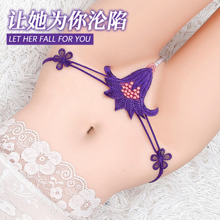 115 薄款 颜蓓薇性感少女内衣一件低腰露臀珍珠按摩丁字裤 夏季