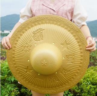 超大沿斗笠帽男户外遮阳劳动太阳帽防雨泡沫帽夏季农民用防晒草帽