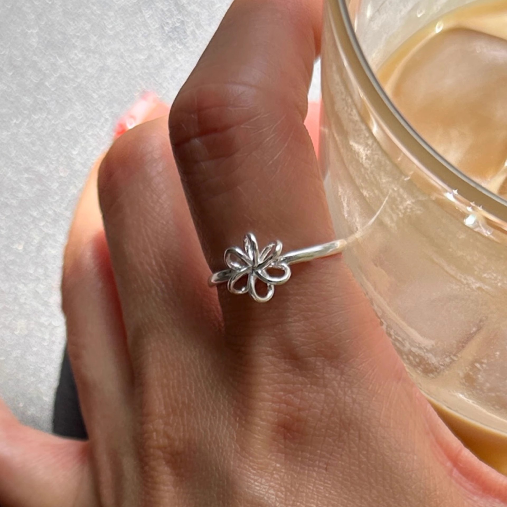 ool扭结爱心戒指925纯银