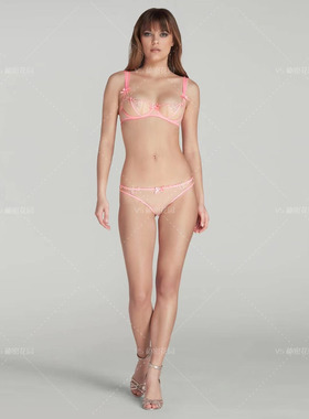 【英国】Agent Provocateur TESSY 花卉刺绣 文胸内裤 AP 正品