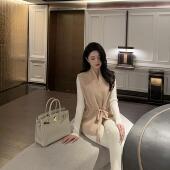 mmm collection 系带收腰羊毛针织马甲背心女温柔质感老钱风外套