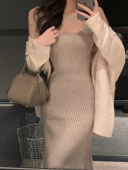 mmm collection 吊带包臀鱼尾连衣裙女春温柔内搭高腰针织中长裙