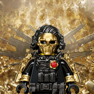 适用乐高红狼蚀金玫瑰积木人仔三角洲行动威龙模型益智拼装玩具男
