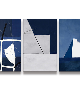 Lnd Ane Puais小众性冷淡玄关抽象克莱因蓝色客厅简约装饰画画芯