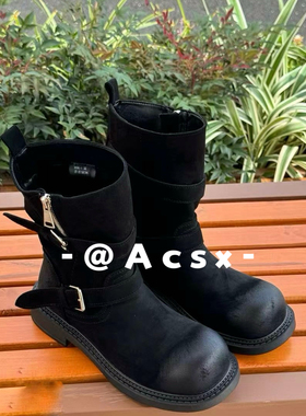 【阿茶】买手机能~2025冬季新款擦色做旧小众买手机车短靴女