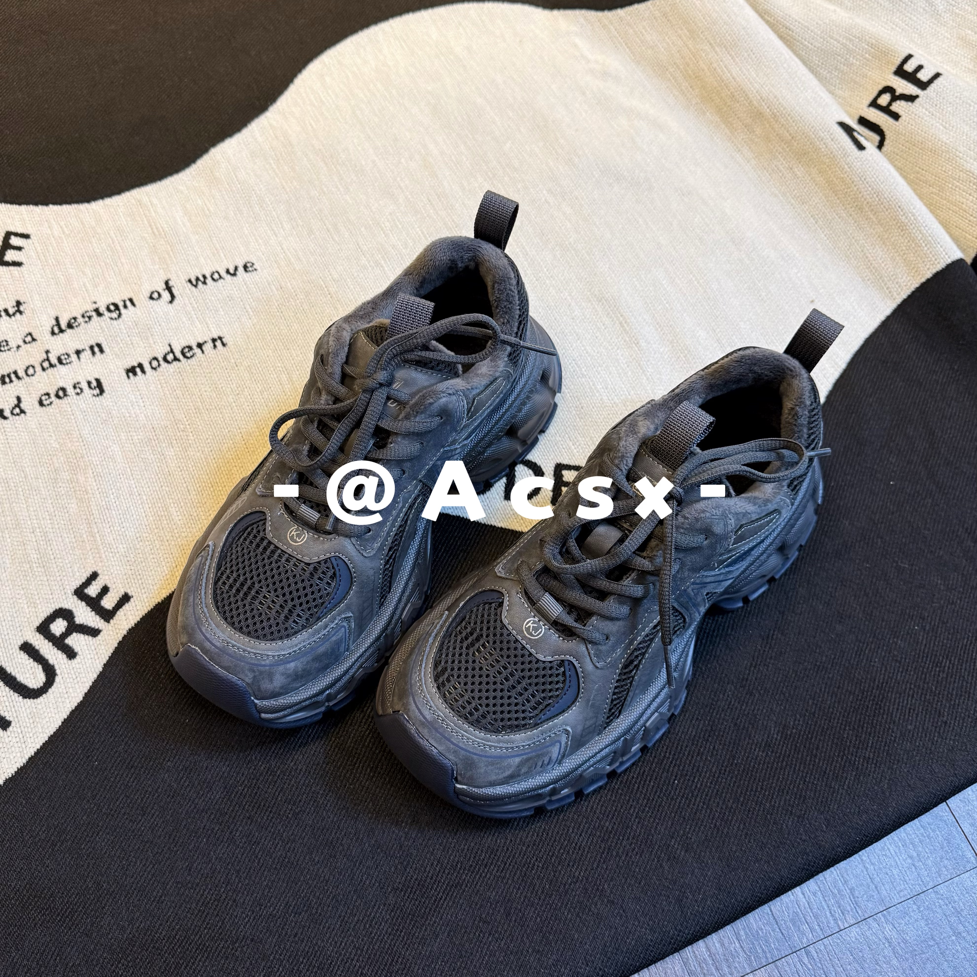 【阿茶】蓝调时刻~2025冬季新款加绒加厚厚底增高运动休闲老爹鞋