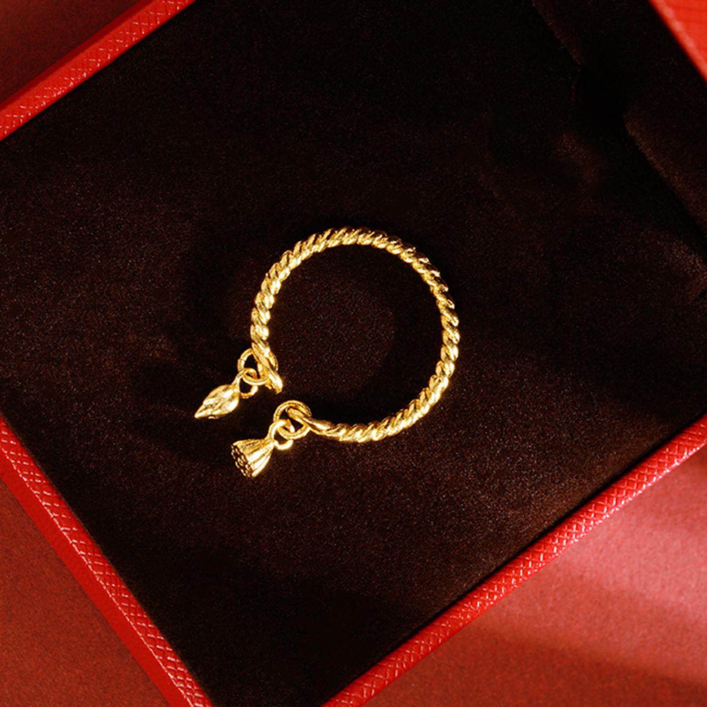 新品古法沙金工艺麻花结莲蓬戒指女士开口戒铜镀金义乌配饰品,饰品/流行首饰/时尚饰品新,戒指/指环,淘宝优惠券,粉丝福利购,淘宝优惠卷