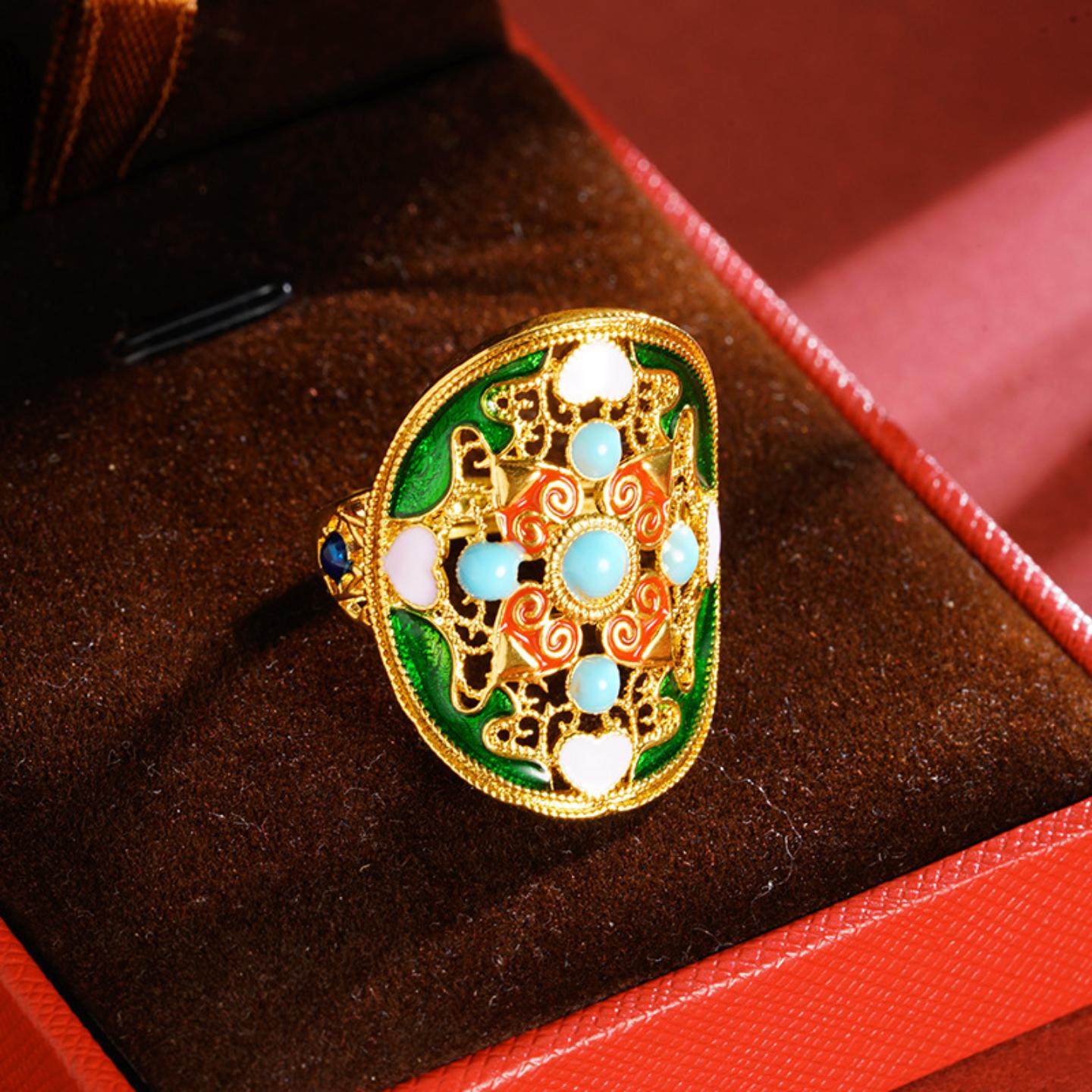 古法越南沙金复古中活口戒指滴油珐琅彩女士富贵气质义乌饰品,饰品/流行首饰/时尚饰品新,戒指/指环,淘宝优惠券,粉丝福利购,淘宝优惠卷