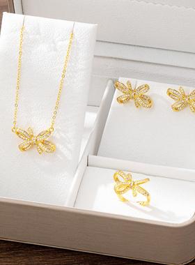 高级感镶钻项链女越南沙金首饰