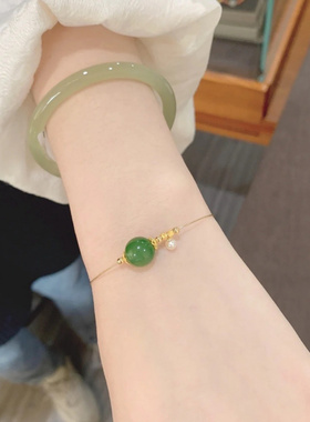 新款可调节手镯圆珠沙金配件流苏