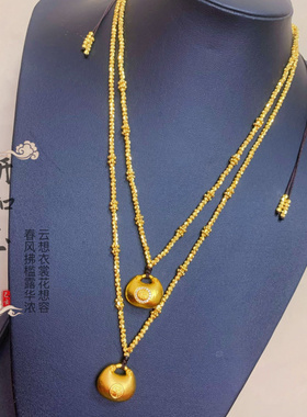 国潮新中式金色坨坨小胖福百搭小