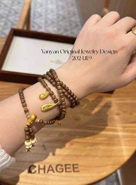 原创小众设计感手链灵动树叶