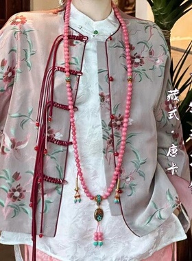 多色长款藏式尼泊尔手工编织流苏吊坠民族风多圈唐卡斜挎链项链