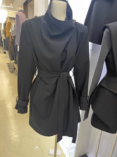 VANE韦恩设计感小众休闲宽松系带风衣女新款百搭中长款外套vn正品