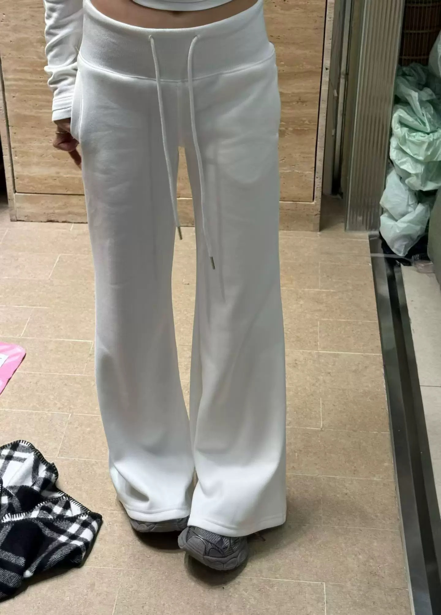 litchi荔枝正品2025年冬季新款韩系百搭显瘦加绒加厚微喇休闲裤女