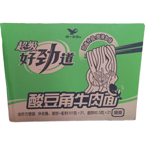 统一好劲道酸豆角牛肉方便面101克袋装泡面速食夜宵包邮