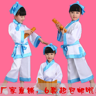 古装儿童书童演出服国学服汉服幼儿园弟子规三字经孔子表演服装