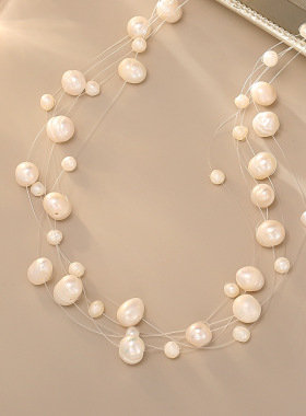 STINA新款满天星淡水珍珠项链轻