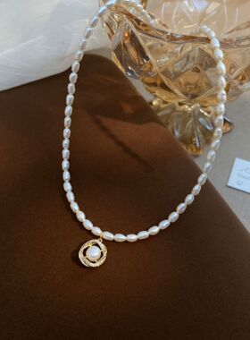 STINA新款珍珠项链女气质小米珠