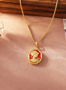 STINA莫奈花园油画风项链复古风