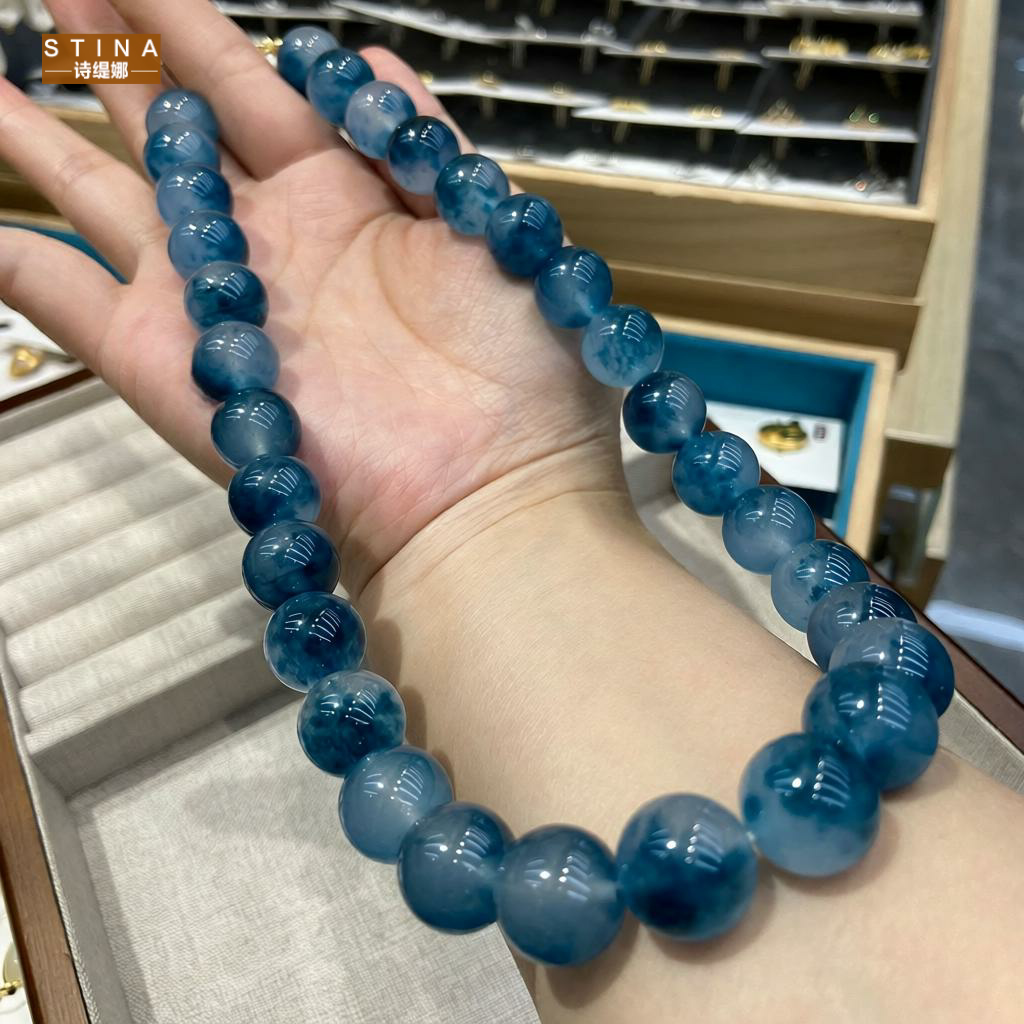 STINA天然玉化巴西蔷薇石项链14