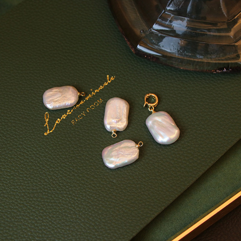 STINA方形吊坠高级感高品质项链配饰万能扣巴洛克珍珠吊坠全新X5