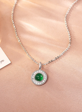 STINA爆款新中式绿色玉项链女高