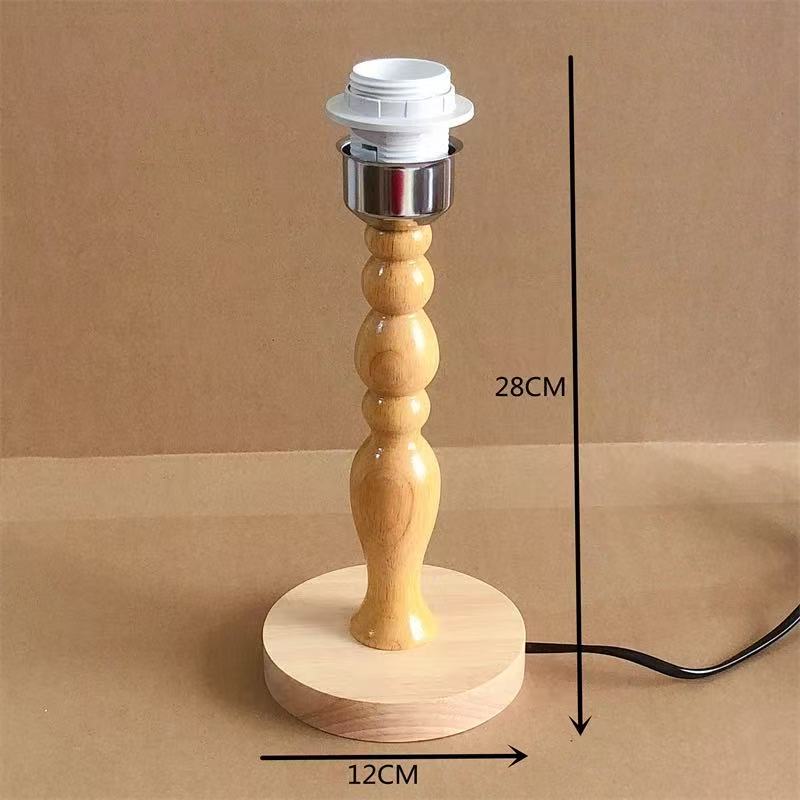 实木台灯底座木制LED直插式灯座灯饰配件带开关线E27螺口创意实用