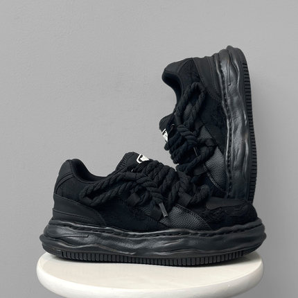 毒液黑7cm隐形增高鞋子男女款小众厚底情侣黑武士溶解鞋面包板鞋