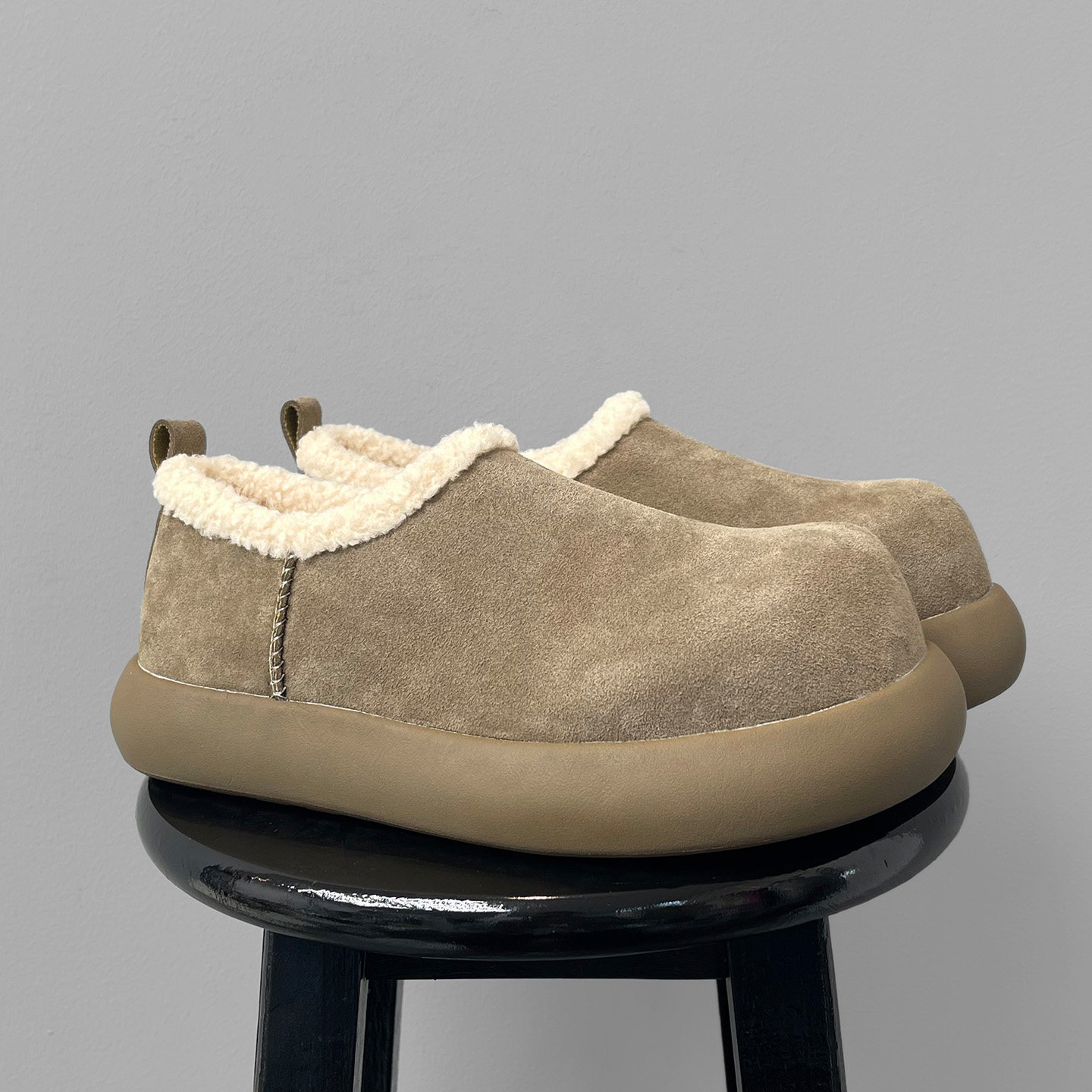 全包厚底小土豆勃肯鞋男女冬季加绒保暖大头棉鞋一脚蹬面包雪地靴