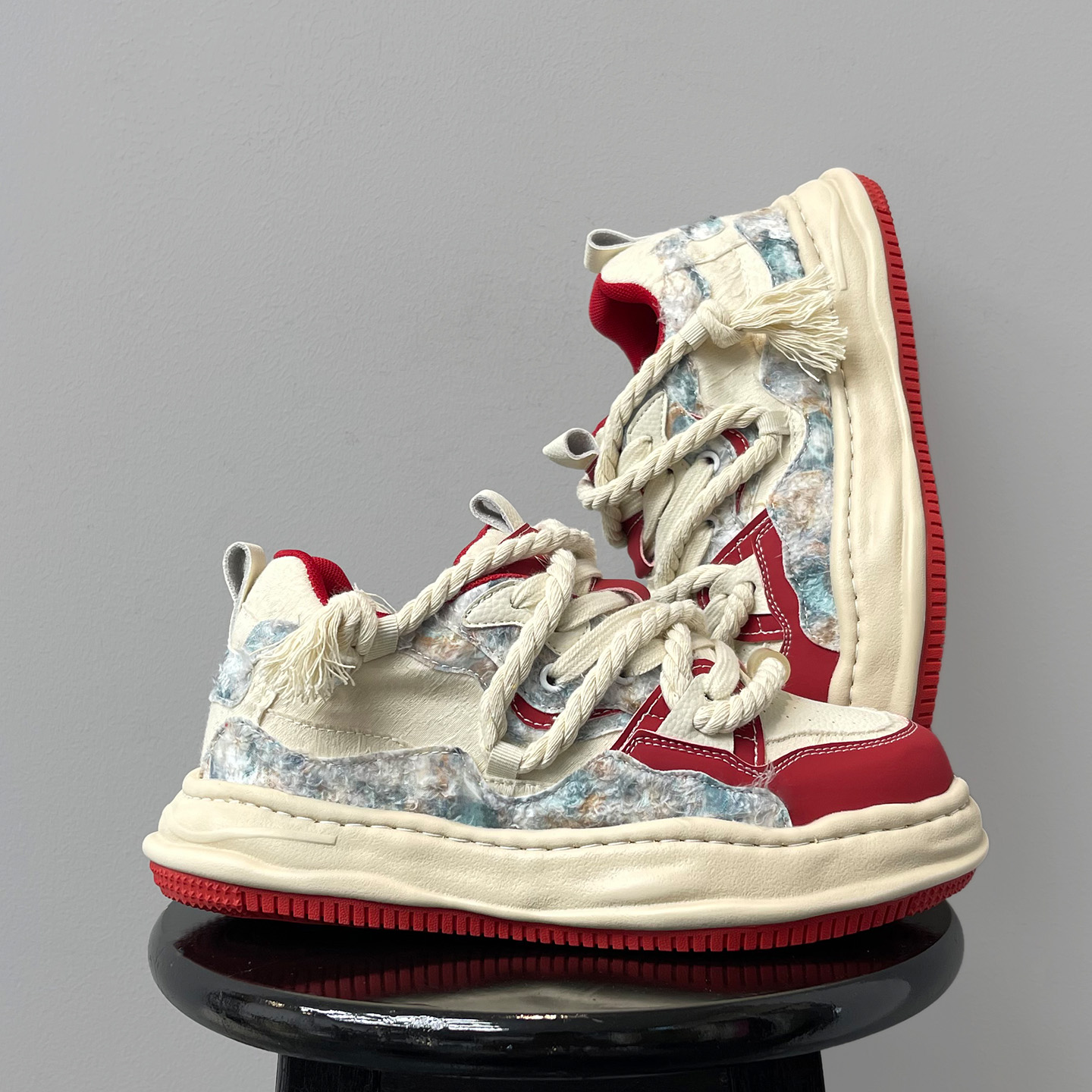 贵妃红/国潮小众7cm隐形增高鞋子男女款休闲厚底百搭情侣溶解板鞋