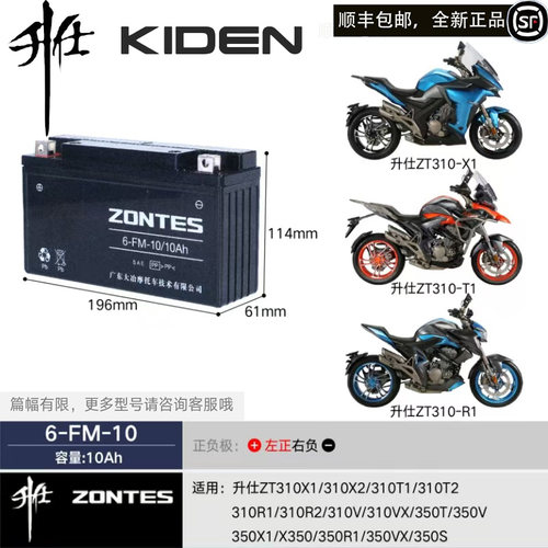 启典DK150升仕ZT310X2摩托车电瓶