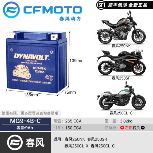 春风摩托车比亚乔X7电瓶400SRST狒狒250NK国宾700650NK800MT猛狮