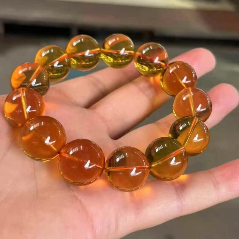 正品天然缅甸琥珀精品红茶17mm手串挂件文玩收藏工艺珠宝饰品