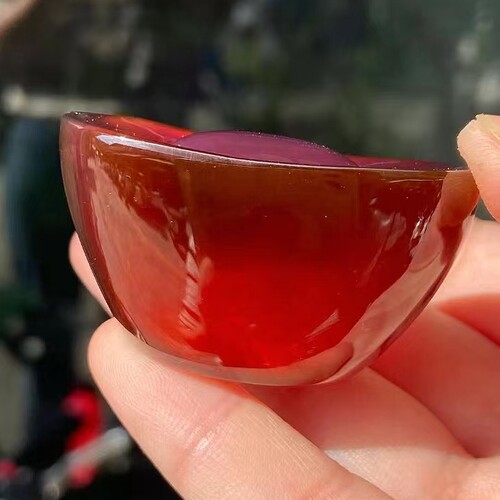 正品天然缅甸琥珀高品质血蜜元宝圆雕把件文玩收藏手工艺珠宝饰品