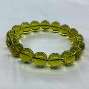 正品 净水手链珠宝饰品 天然缅甸琥珀高品质绿茶圆珠13手串男女款