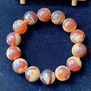 珠宝饰品 佛珠手链时尚 正品 天然缅甸琥珀孤品聚宝盆溶洞16手串男款