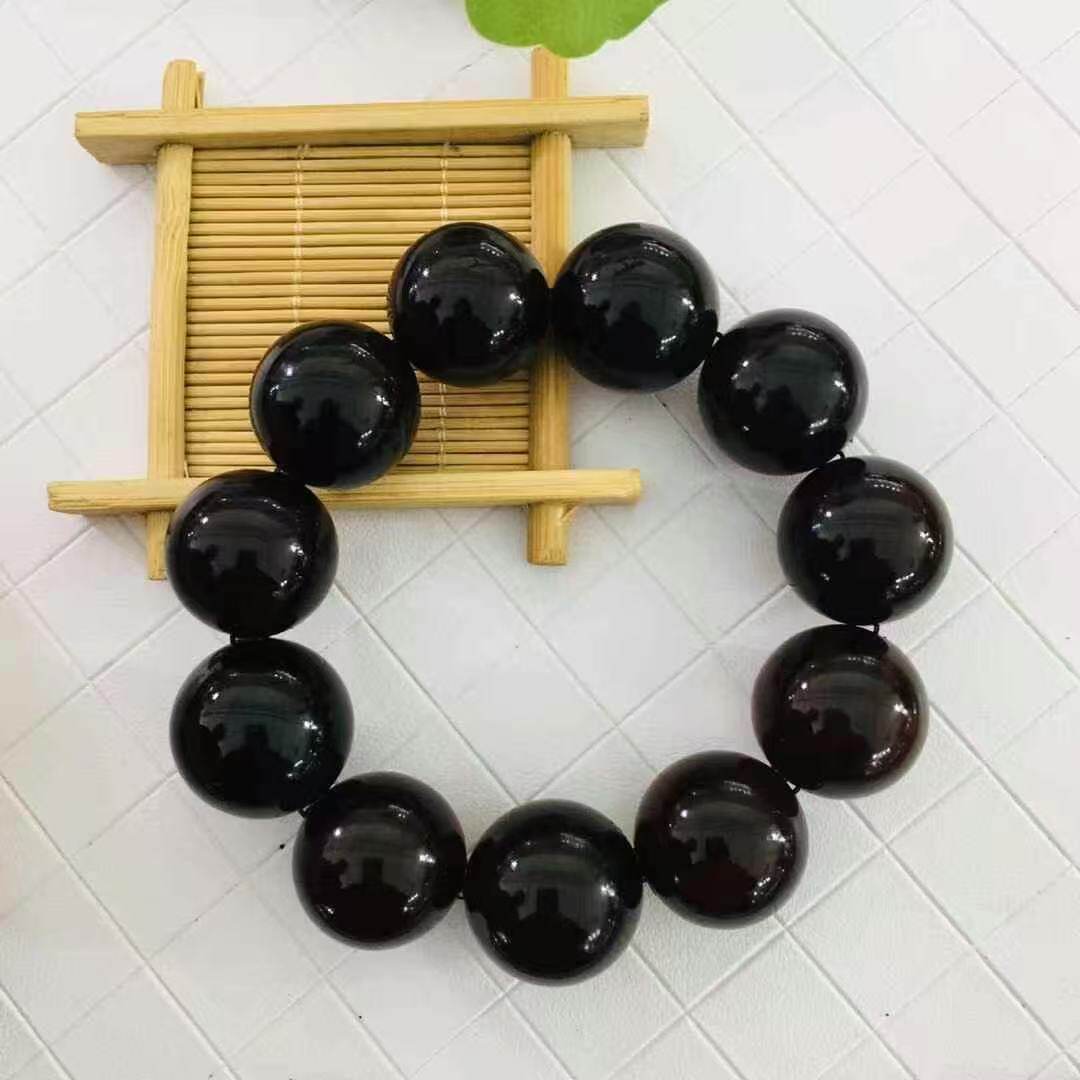 正品天然缅甸琥珀高品质翳珀24大手串男款霸气手链文玩珠宝饰品