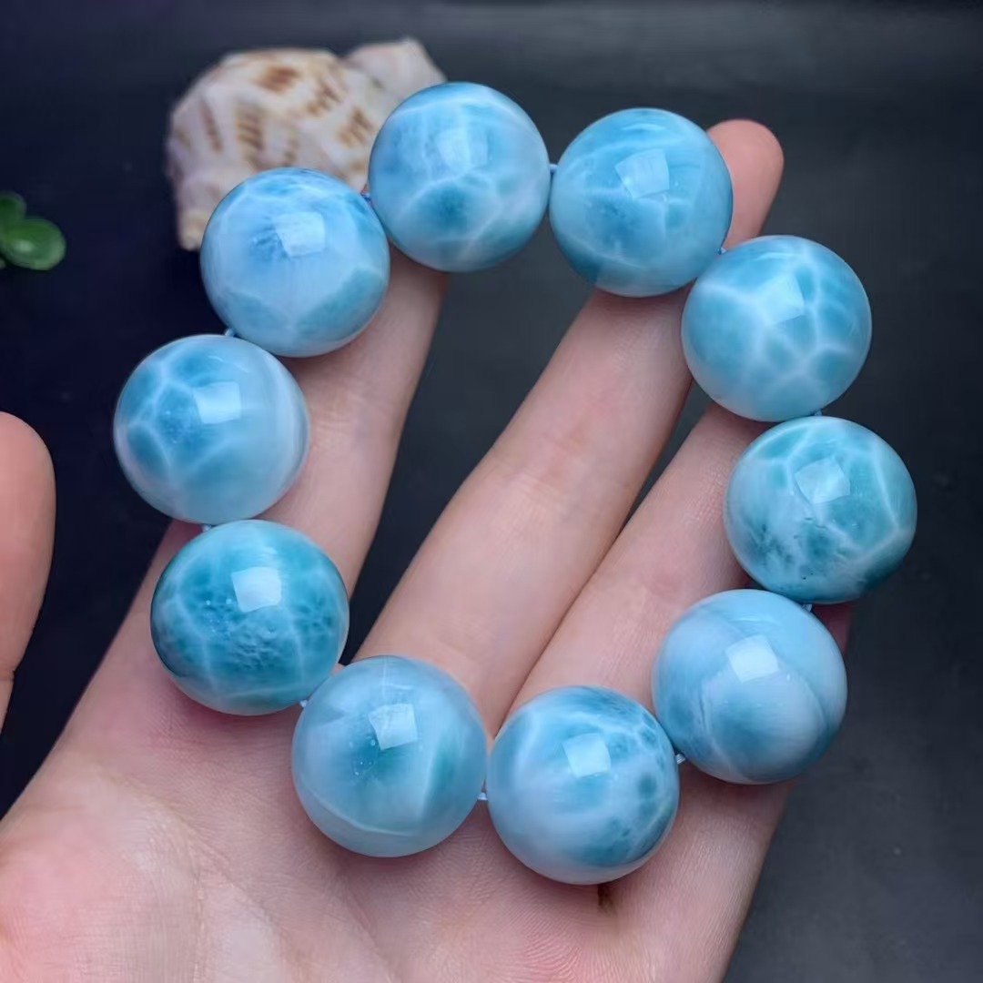 正品天然高品质海纹石21.8圆珠手串男款时尚百搭收藏稀有珠宝饰品