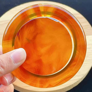 正品 收藏稀有孤品珠宝饰品 天然缅甸琥珀棕红圆条圈口58美镯女神款