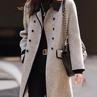高端毛呢西装大衣2025新款今年流行爆款女士秋冬季中长款呢子外套