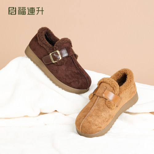 福连升老北京布鞋博肯加绒女鞋冬季新款休闲运动鞋超轻软底舒适